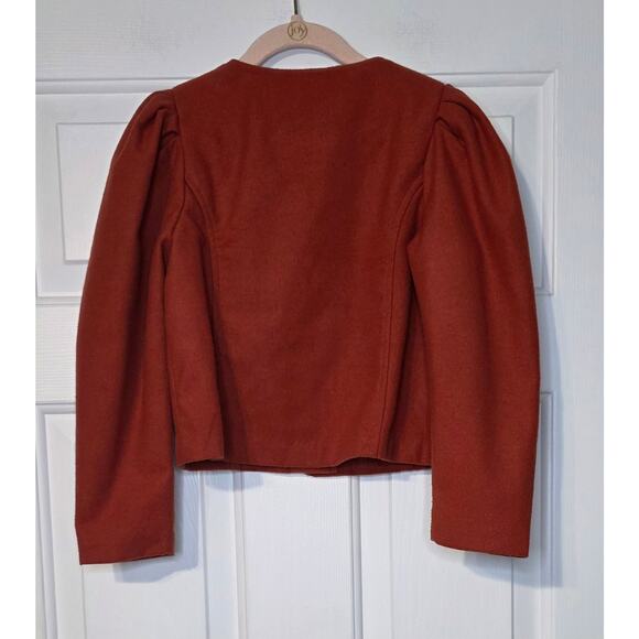 Janie & Jack Puff Sleeve Jacket Size 5/6 Color Golden Gate - Picture 2 of 5